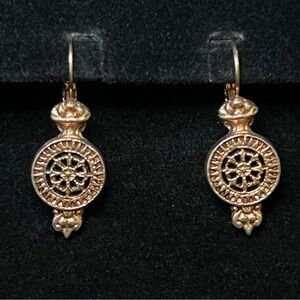1928 Gold Filigree Drop Earrings